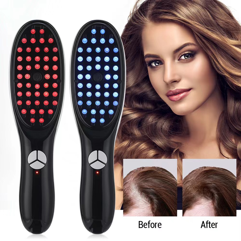 Electrical Hair Brush with Scalp Therapeutic massage Comb and Damaging Ion Remedy – Pink & Blue Gentle Hair Care