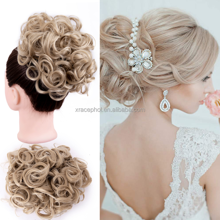 Excessive-High quality Tousled Fluffy Chignon Hairpiece with Stretchy Claw Clip and Comb Extension